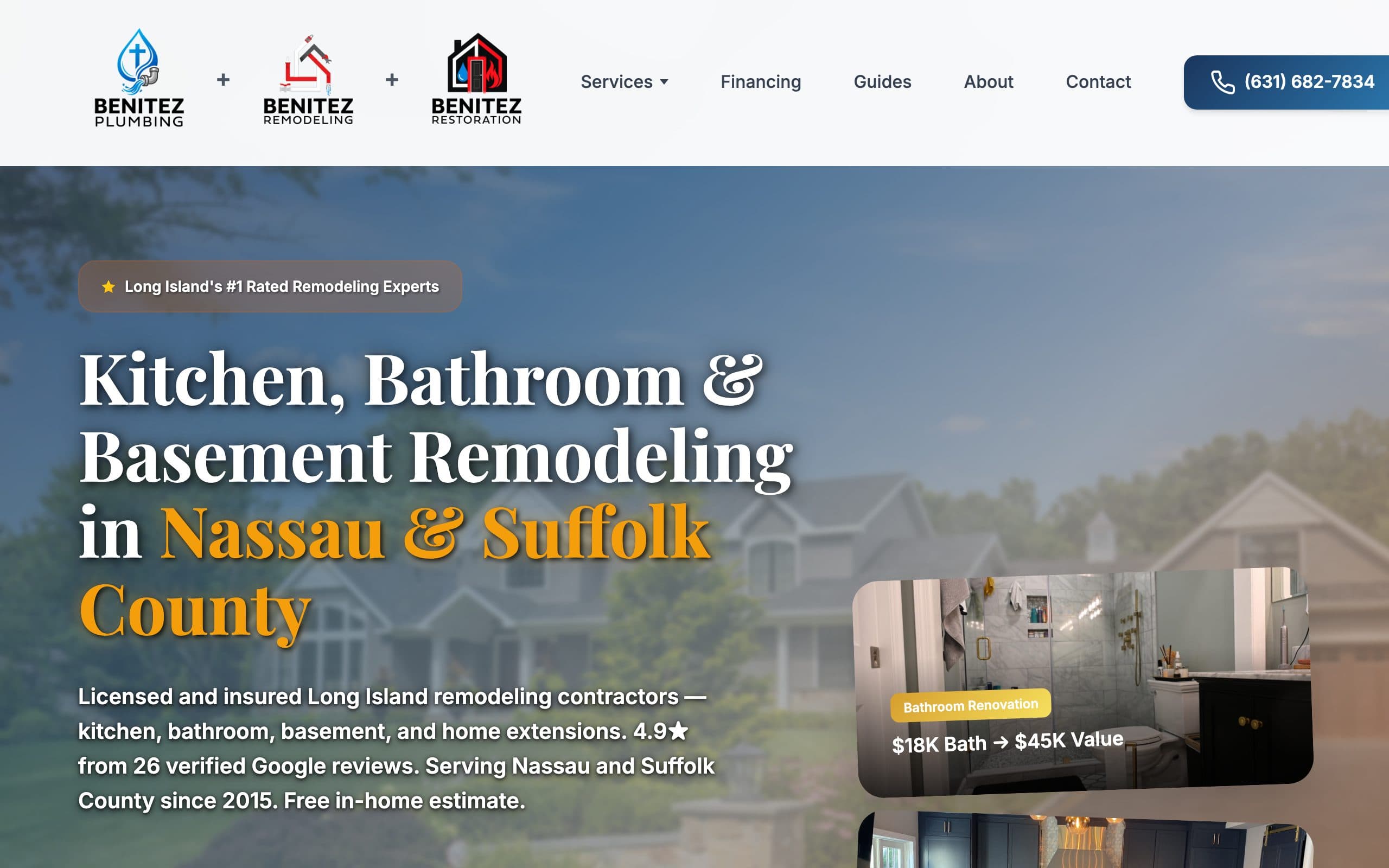 Benitez Remodeling — site screenshot